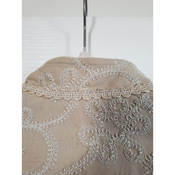 Bianca Nygard Embroidered Cotton Lined Accent Floral Buttons Art Jacket, Size 14 - Picture 11 of 14